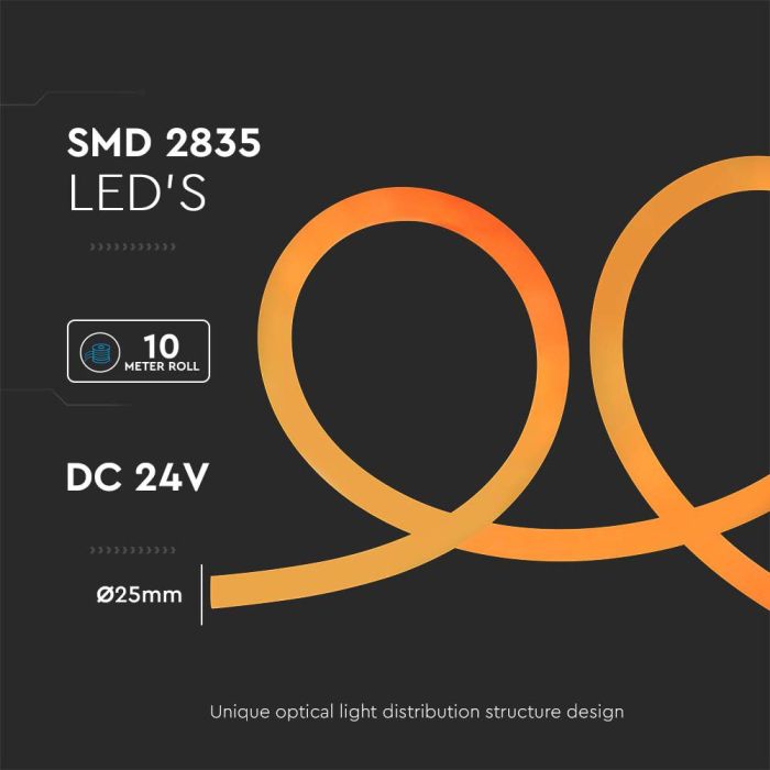 V-TAC Tira de Luz LED - Neon Flex - IP20 - Código de Color: Ámbar - Precio/1m (Rollo 10m)-extra-4.webp