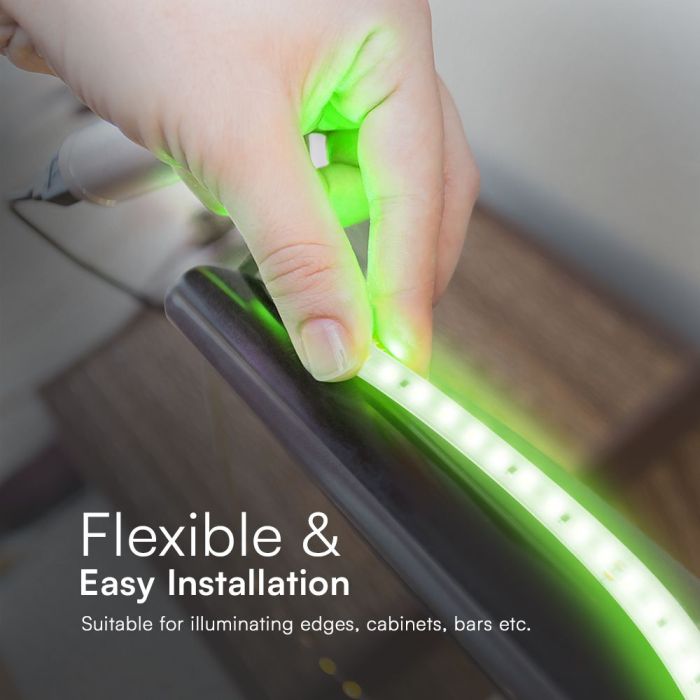 Tira de luz LED V-TAC - 220V - IP65 Impermeable - Código de color: Verde - Rollo de 50m-extra-6.webp