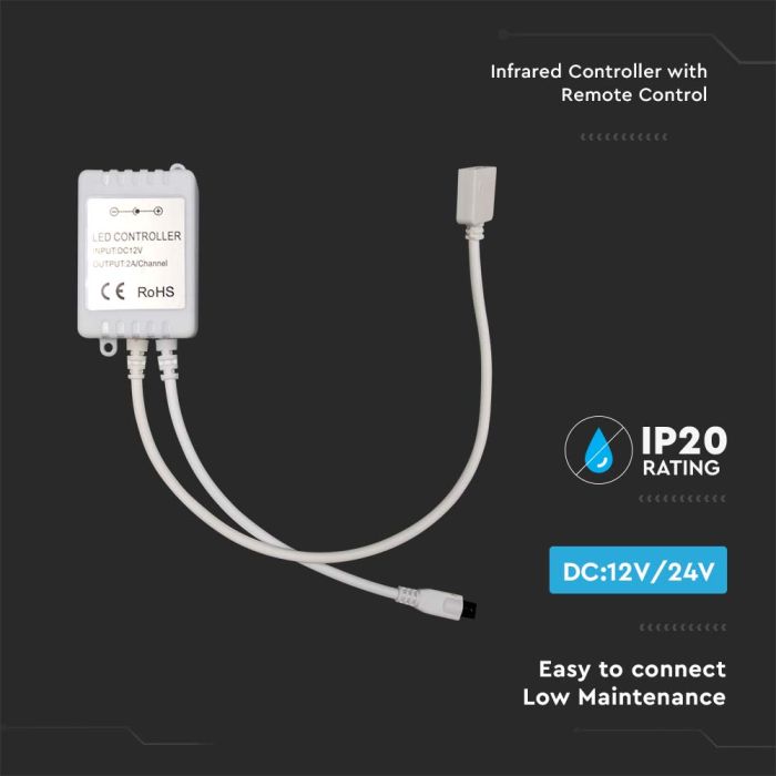 Tiras de Luz LED V-TAC - Accesorios - Controlador Infrarrojo - Mando a Distancia - 28 Botones - 3IN1 + RGB 28 Botones-extra-3.webp