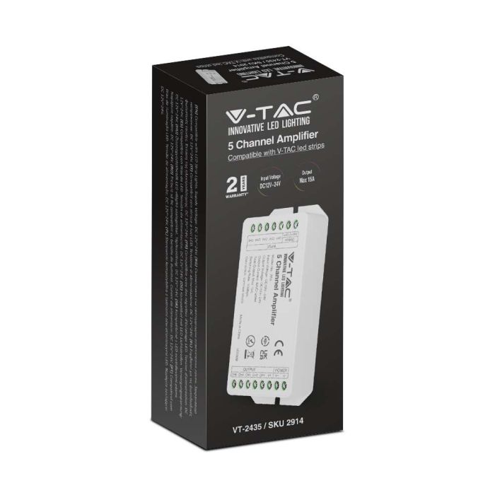 V-TAC LED Tiras de Luz- Accesorios - Amplificador de 5 canales - Blanco-extra-2.webp