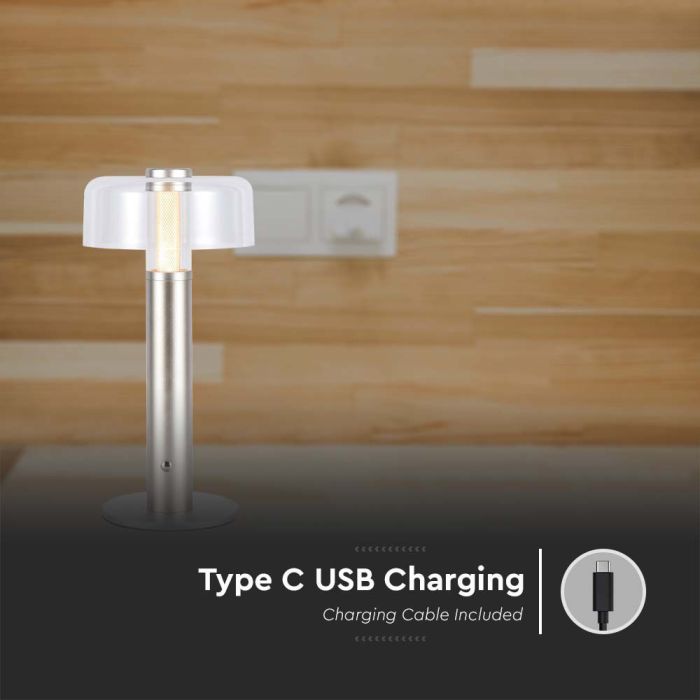 V-TAC Lámpara de Sobremesa Recargable - IP20 - Oro Champagne - 1W - 100 Lumens - 3000K-extra-6.webp