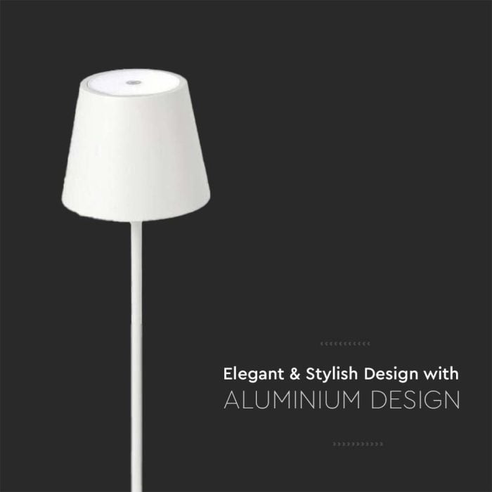 V-TAC Lámpara Recargable de Mesa - Lámparas de Escritorio - IP20 - Blanca - 3W - 70 Lumens - 3000K-extra-3.webp