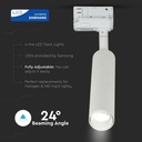 V-TAC LED Slim Foco de carril - Samsung - IP20 - Blanco - 7W- 490 Lumens - 3000K-extra-3.webp
