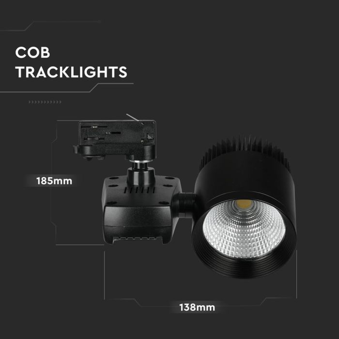 V-TAC LED COB Foco de carril - IP20 - Negro - 40W- 2600 Lumens - 5000K-extra-2.webp