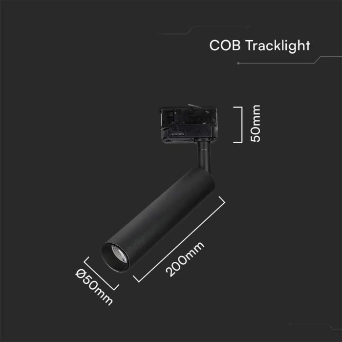 V-TAC LED Slim Foco de carril - Samsung - IP20 - Negro - 15W- 1500 Lumens - 3000K-extra-2.webp