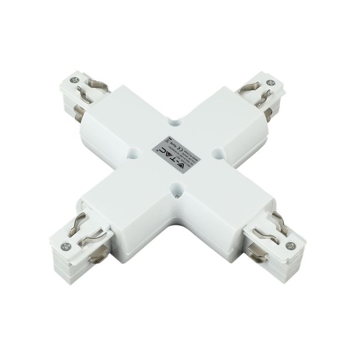 V-TAC LED Foco de carril - Accesorios - Conector de carril 4X - IP20 - Blanco-extra-1.webp