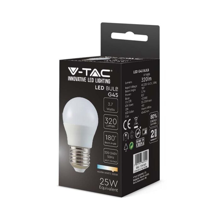 Bombilla LED V-TAC - Golf - Soporte E27 - IP20 - 3.7W- 320 Lumens - 4000K-extra-6.webp