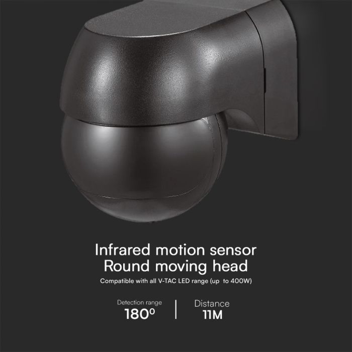 Sensor de movimiento por infrarrojos V-TAC - IP44 - Negro-extra-3.webp