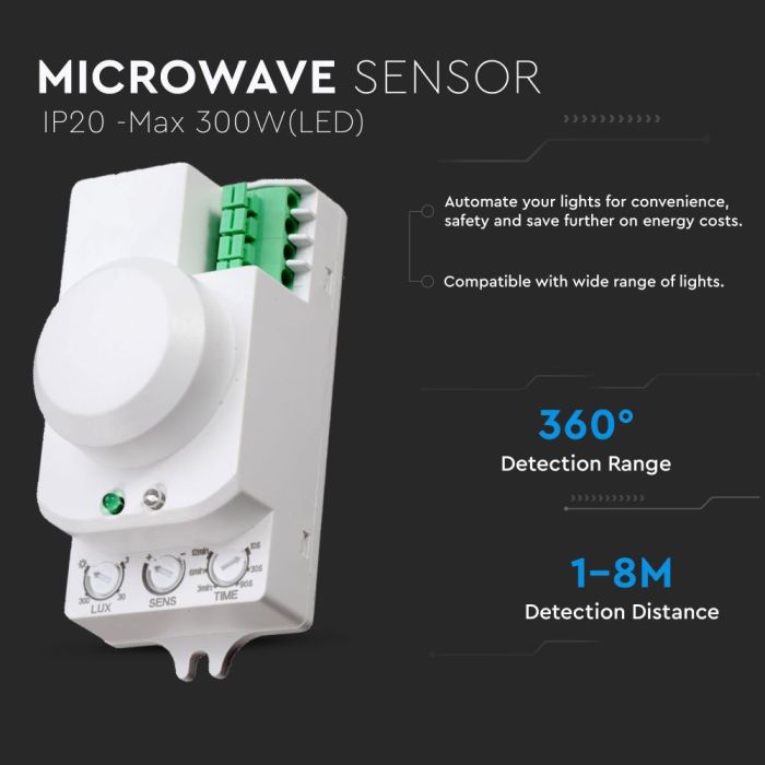 Sensor de movimiento por microondas V-TAC - IP20-extra-3.webp