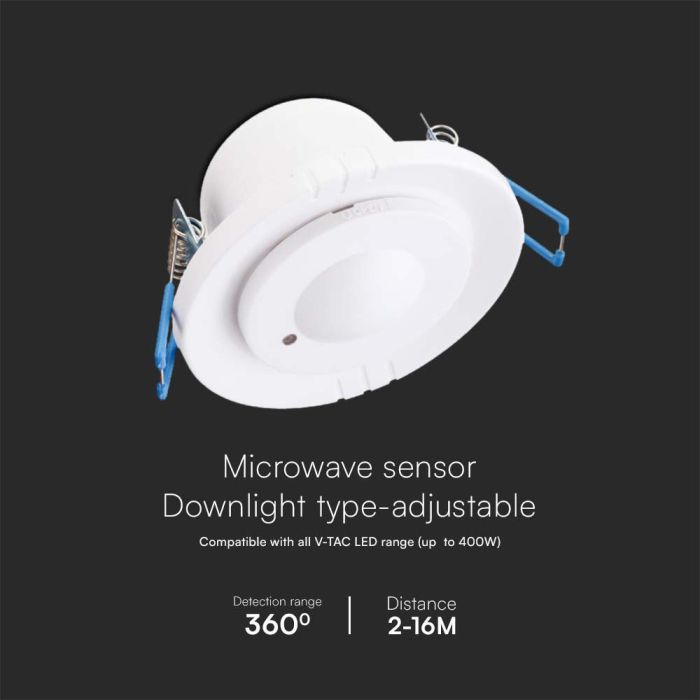 Sensor de movimiento por microondas V-TAC - IP20 - Cuerpo blanco-extra-3.webp