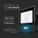 Proyector LED V-TAC - Samsung - Sensor PIR - Impermeable IP65 - Negro - 10W - 735 Lumens - 3000K-extra-7.webp