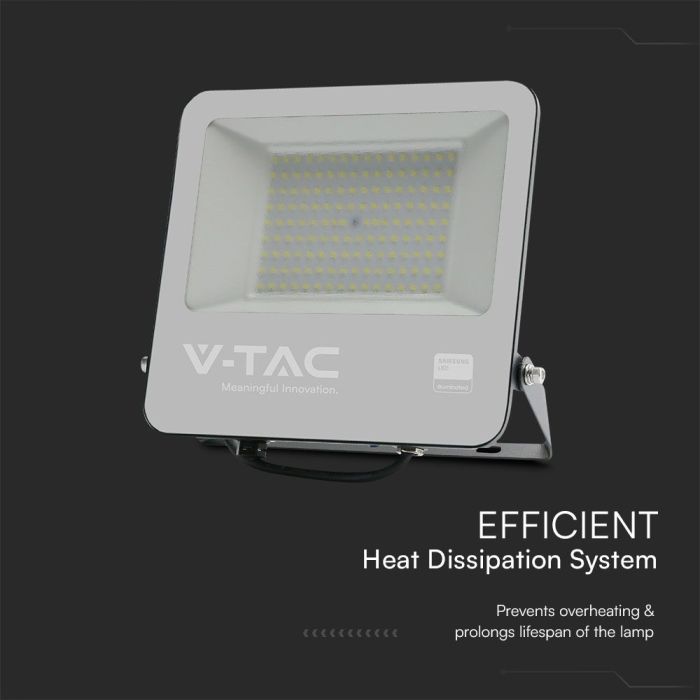 Proyector LED V-TAC - Samsung - IP65 Impermeable - Cuerpo Negro - 1 Metro de Cable - 100W - 8700 Lúmenes - 6500K-extra-5.webp