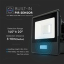 Proyector LED V-TAC - Samsung - Sensor PIR - Impermeable IP65 - Negro - 10W - 735 Lumens - 3000K-extra-7.webp