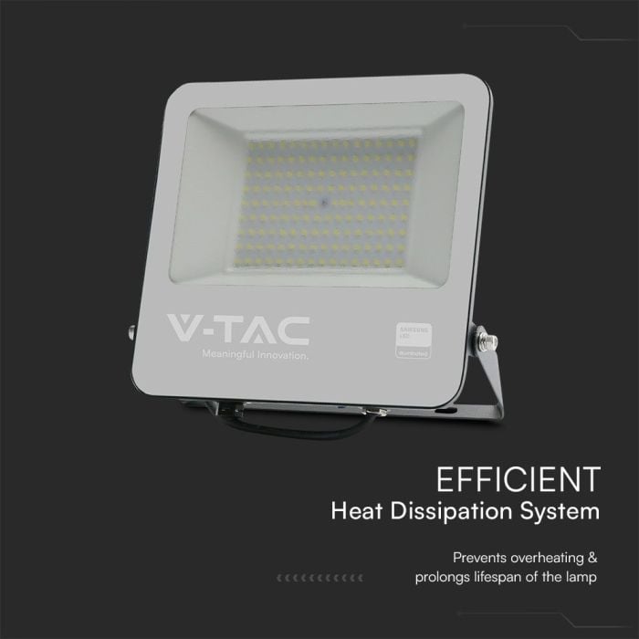 Proyector LED V-TAC - Samsung - IP65 Impermeable - Cuerpo Negro - 1 Metro de Cable - 100W - 8700 Lúmenes - 6500K-extra-5.webp