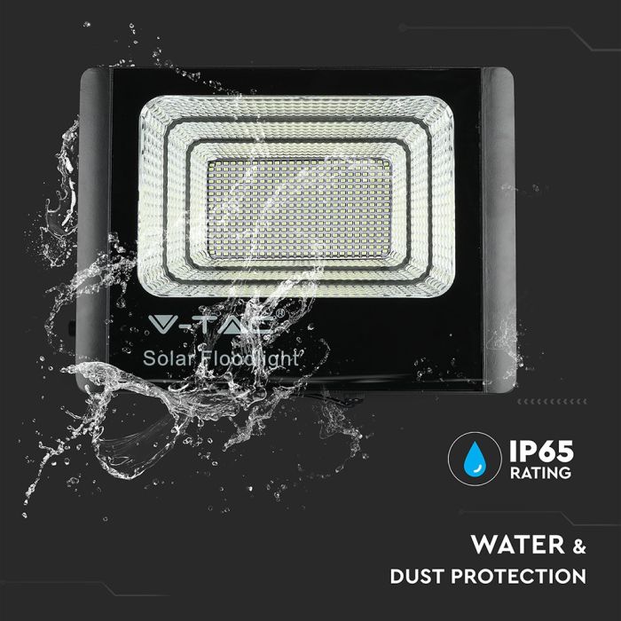 Proyector con panel solar V-TAC - IP65 Impermeable - Negro - 50W - 4200 Lúmenes - 6000K-extra-6.webp