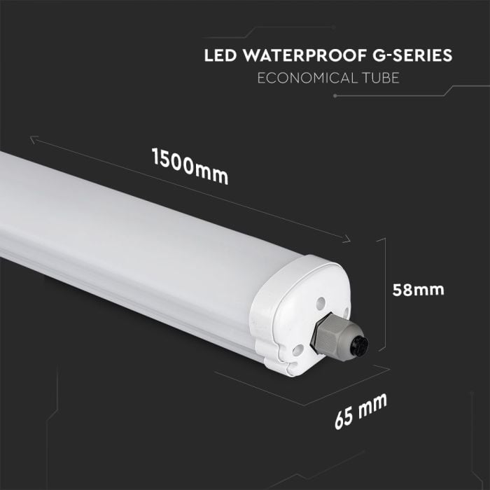 Pantalla Estanca LED V-TAC - Serie G - IP65 - Blanco - 48W - 5760 Lumens - 4000K - 150CM-extra-5.webp