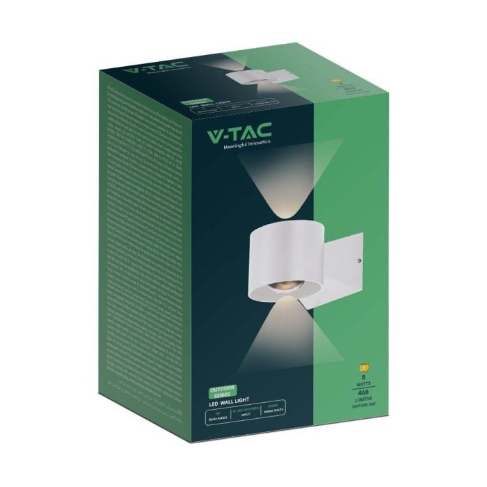 V-TAC Aplique LED Redondo - IP65 Estanco - Blanco - 5W- 465 Lumens - 3000K-extra-9.webp