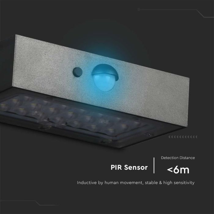Aplique Solar Sensor V-TAC - IP65 Impermeable - Cuerpo Negro - 3W - 350 Lumens - 4000K + 3000K - Pack de 4-extra-10.webp