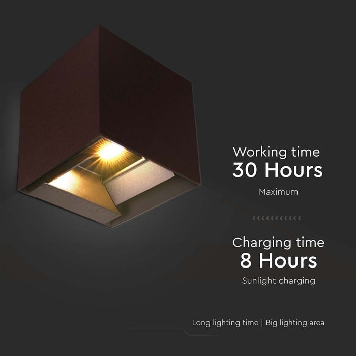 Aplique Solar Sensor V-TAC - Impermeable IP65 - Corten - 9W- 800 Lumens - 3IN1-extra-9.webp