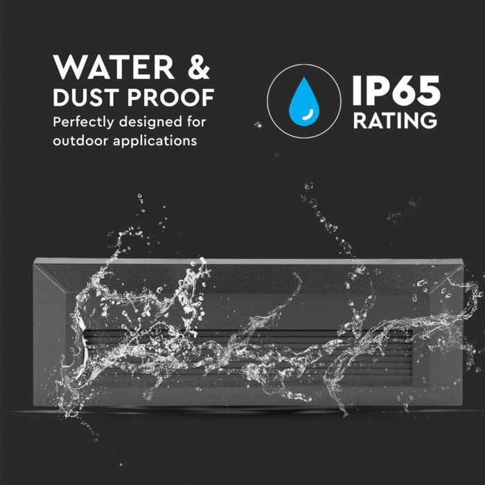 Luz LED para escalones V-TAC - Impermeable IP65 - Negra - 3 vatios - 110 lúmenes - 3000K-extra-4.webp