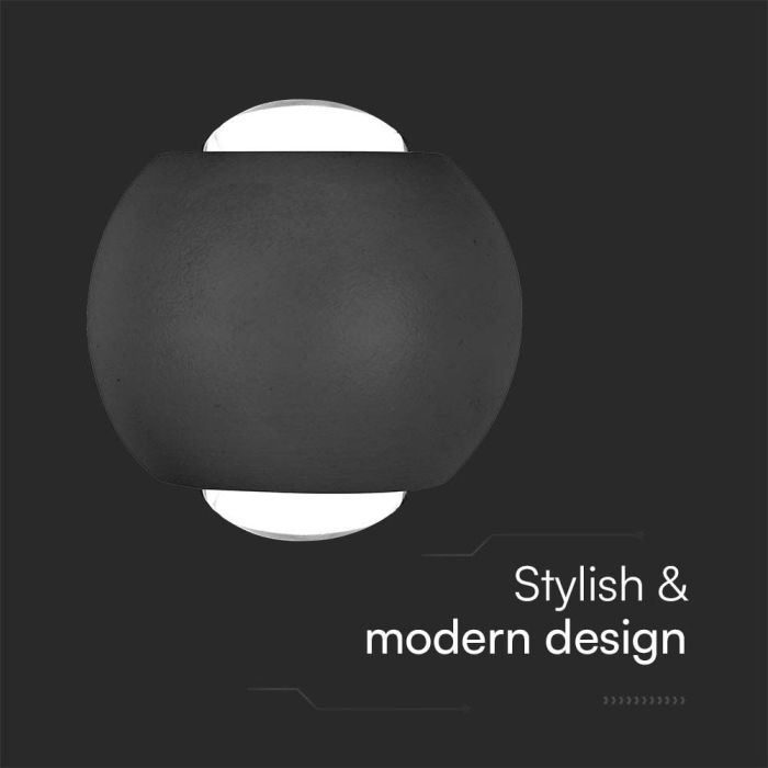 V-TAC LED Up Down Aplique de Pared - IP54 - Negro - 2W - 200 Lumens - 3000K-extra-3.webp