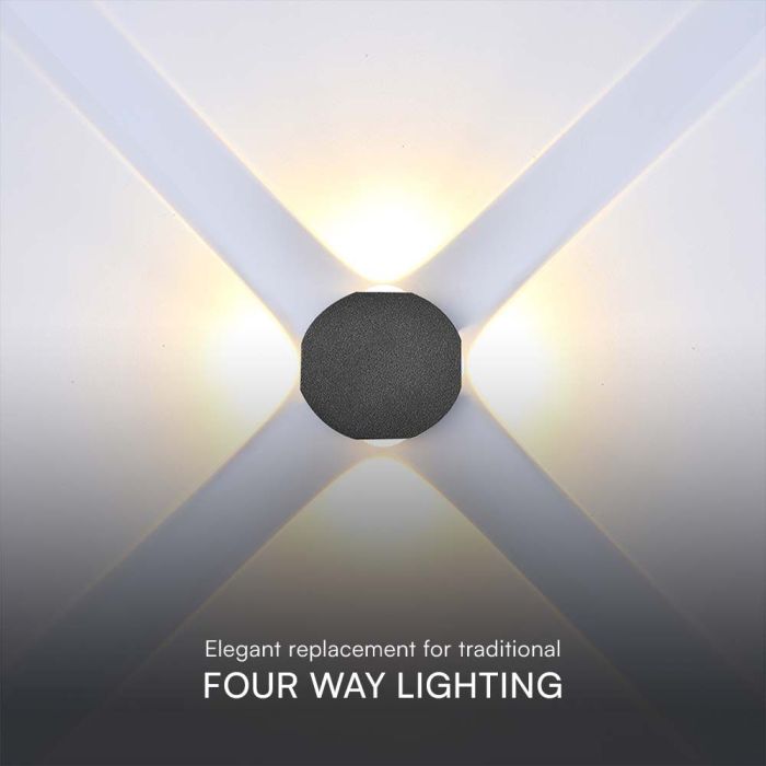 Aplique LED Redondo V-TAC - IP54 - Negro - 4W - 390 Lumens - 3000K-extra-5.webp