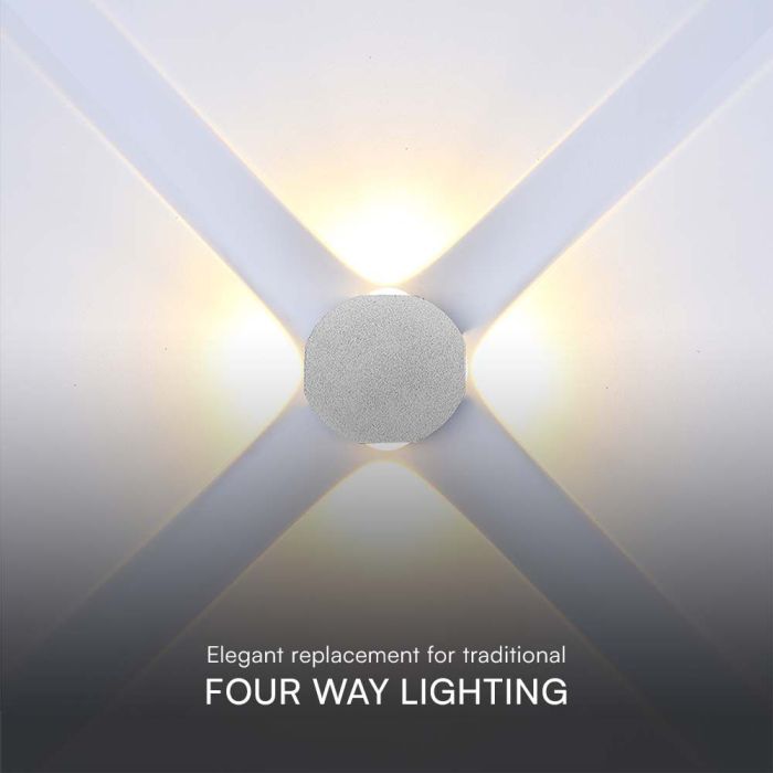 Aplique LED Redondo V-TAC - IP54 - Blanco - 4W - 390 Lumens - 3000K-extra-5.webp