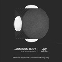 V-TAC Aplique LED Redondo - IP54 - Negro - 4W - 390 Lumens - 4000K-extra-4.webp