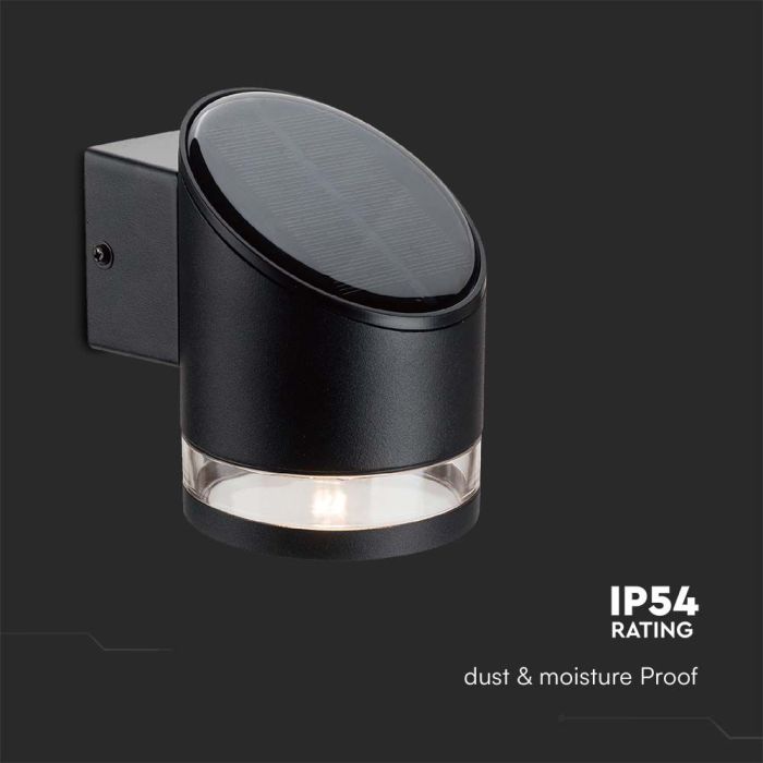 V-TAC Aplique Solar - IP54 - Cuerpo Negro - 70 Lumens - 3000K-extra-6.webp