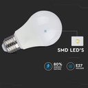 Bombilla LED V-TAC - RTL - GLS - E27  - IP20 - Blanco - 9W - 806 Lúmenes - 4000K  - Pack de 2-extra-2.webp