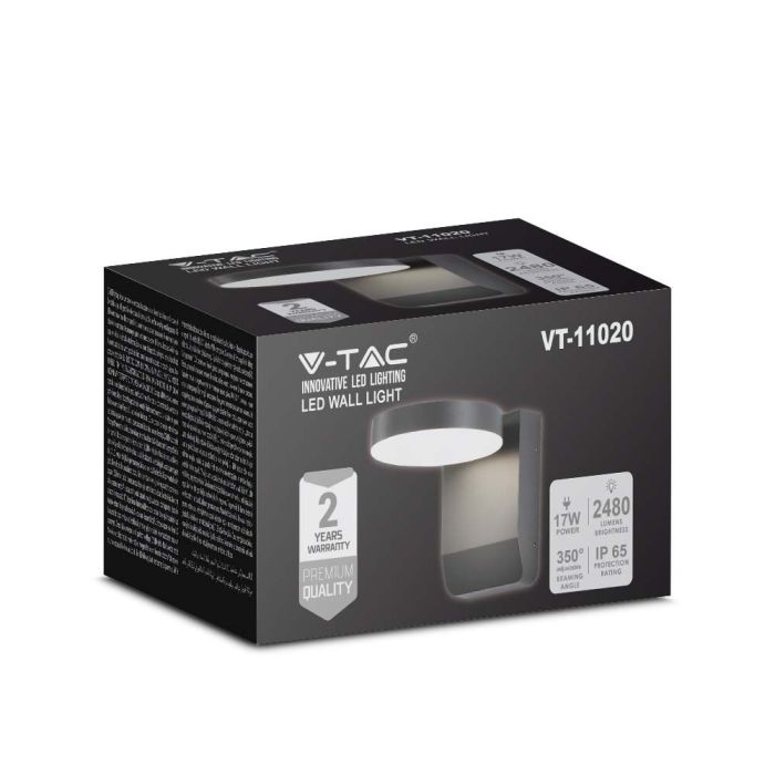 Aplique LED giratorio V-TAC - Impermeable IP65 - Negro - 17W - 2520 Lúmenes - 4000K-extra-3.webp