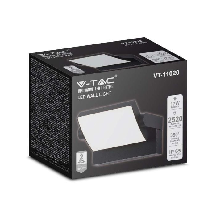 Aplique LED Giratorio V-TAC - IP65 Impermeable - Negro - 17W - 2520 Lumens - 3000K-extra-5.webp