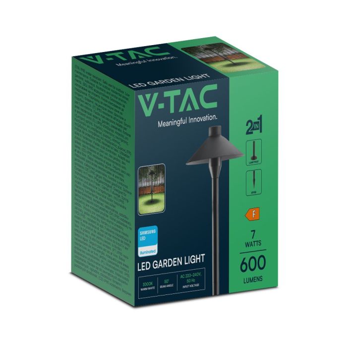V-TAC Exterior - Luces de pinchos para jardín - Samsung - IP65 Impermeable - Negro - 7W - 600 Lúmenes - 3000K-extra-9.webp