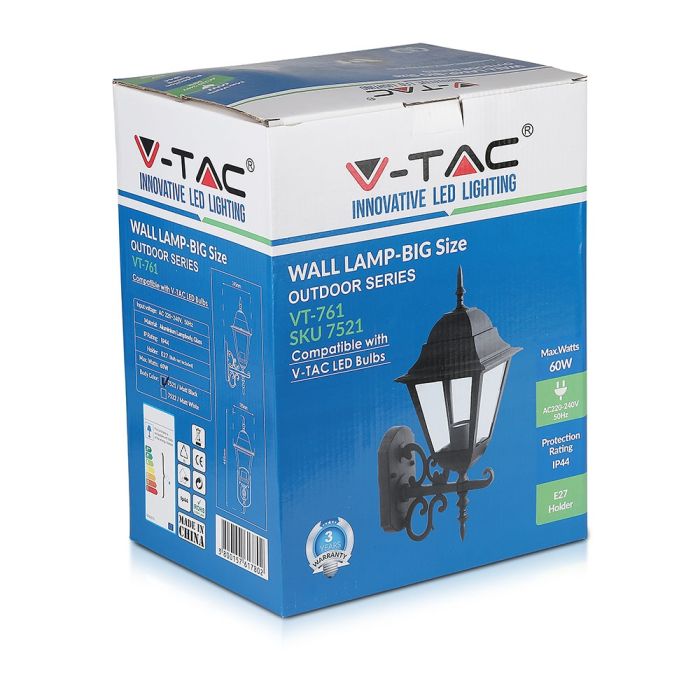 V-TAC Aplique Exterior - UP - IP44 - Negro Mate-extra-11.webp