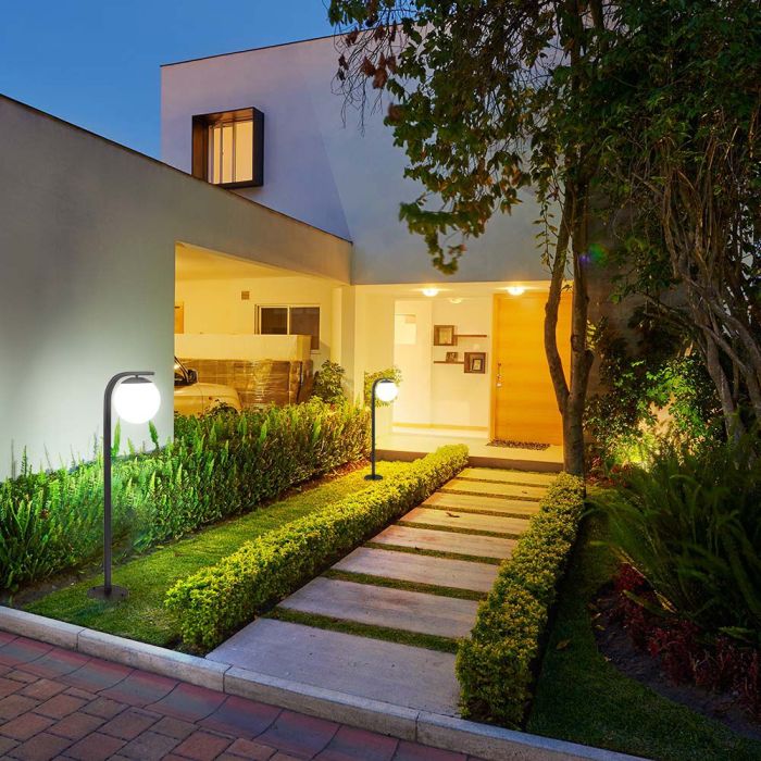 V-TAC Iluminación exterior - Lámpara de poste - Soporte E27 - IP44 - Negro mate-extra-1.webp