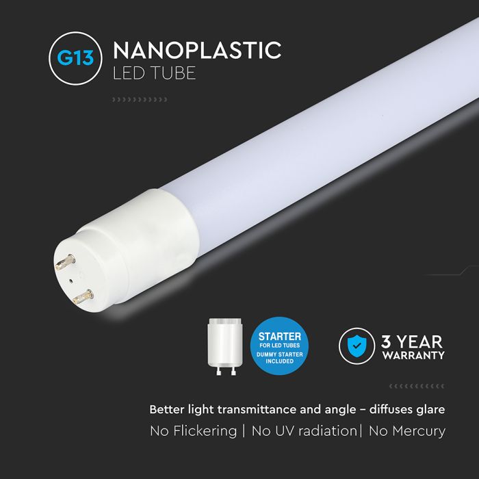V-TAC Tubo LED T8 - IP20 - Blanco - 24W - 3000 Lumens - 4000K-extra-4.webp