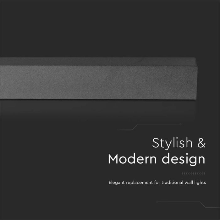 V-TAC LED Aplique Moderno - IP65 Impermeable - Cuerpo Negro - 16W- 2035 Lumens - 3000K-extra-4.webp