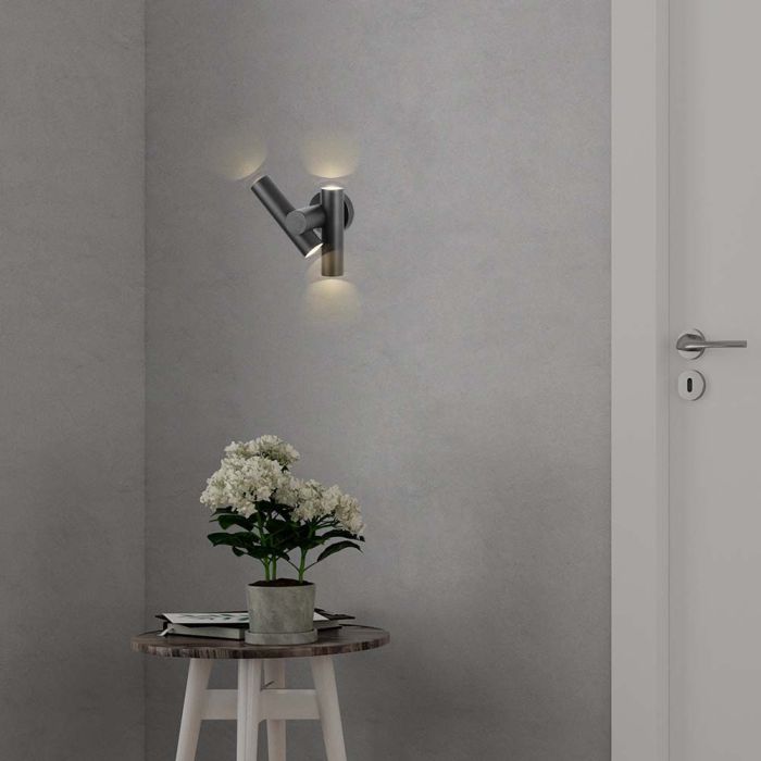 V-TAC LED Aplique Moderno - Foco 2 Vías - IP44 - Cuerpo Negro - 6W- 620 Lumens - 4000K-extra-1.webp