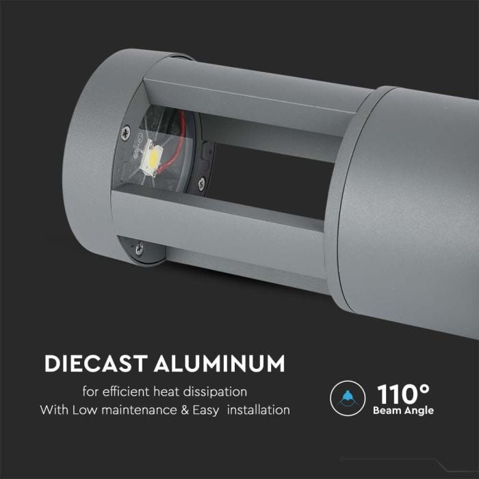 V-TAC LED Bolardo- IP65 Impermeable - Gris - 10W - 1000 Lumens - 3000K - 25CM-extra-1.webp
