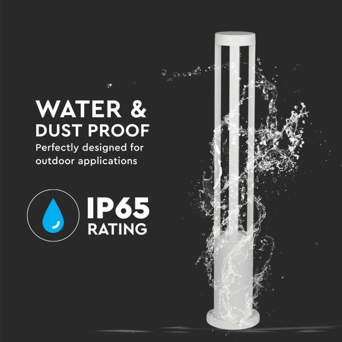 V-TAC LED Bolardo - IP65 Impermeable - Blanco - 10W - 450 Lumens - 6400K - 80CM-extra-7.webp