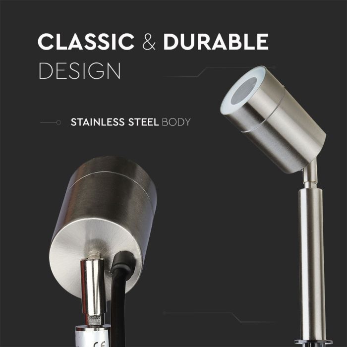 V-TAC Exterior - Herrajes de pincho para jardín - GU10 - IP44 - Plata-extra-8.webp