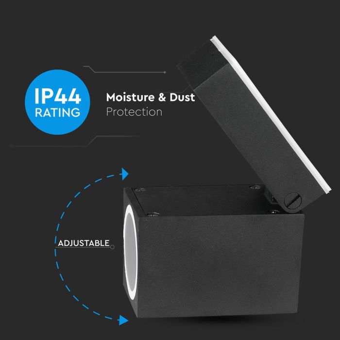 V-TAC Aplique Exterior - Apliques Ajustable - Soporte GU10 - IP44 - Negro Mate-extra-7.webp