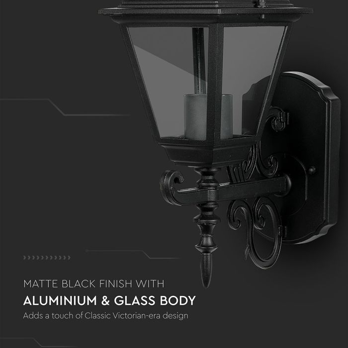 V-TAC Aplique Exterior - Up - Soporte E27 - IP44 - Negro Mate-extra-7.webp