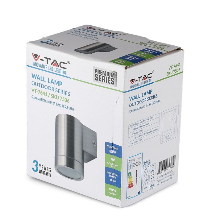 V-TAC Aplique de Pared Exterior - Accesorios de Pared - Soporte GU10 - IP44 - Acero Inoxidable-extra-5.webp