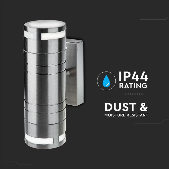 V-TAC Aplique de Pared Exterior - UP - Down - Accesorios de Pared - Soporte GU10 - IP44 - Acero Inoxidable-extra-4.webp