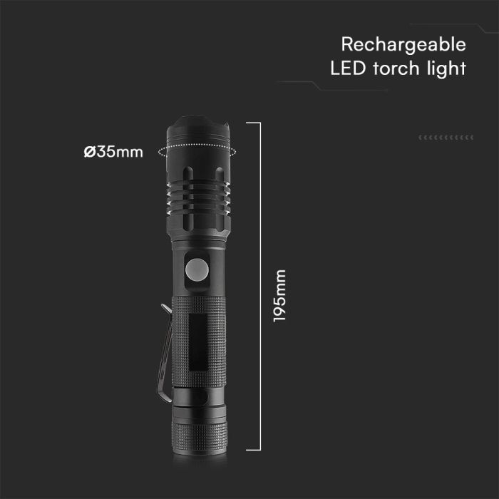 V-TAC Linterna - Linterna - IP54 - Negro - 10W - 1000 Lumens-extra-3.webp