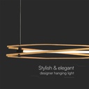 V-TAC Lámpara de techo de diseño - IP20 - Madera + Negro - 15W- 1600 Lumens - 3000K-extra-3.webp