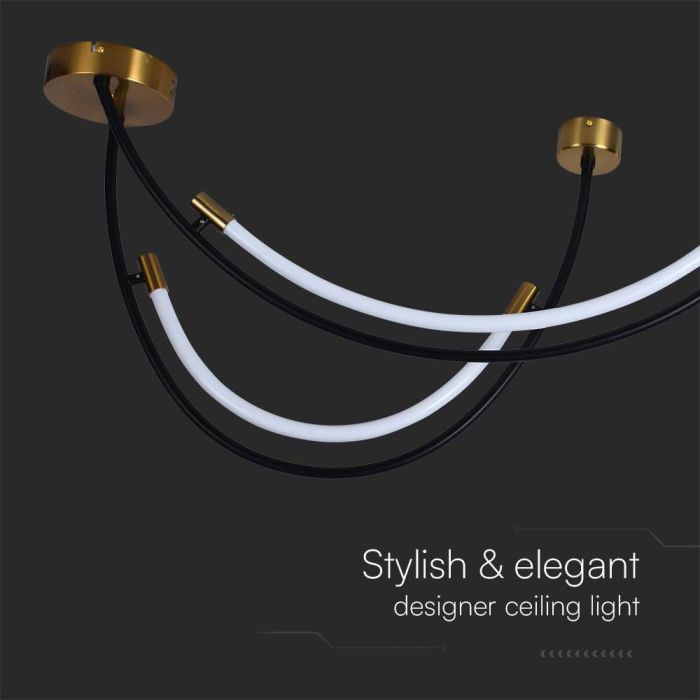 V-TAC Luz de Techo de Diseño - IP20 - Negro + Cuerpo de Latón - 20W - 2500 Lumens - 3000K-extra-5.webp