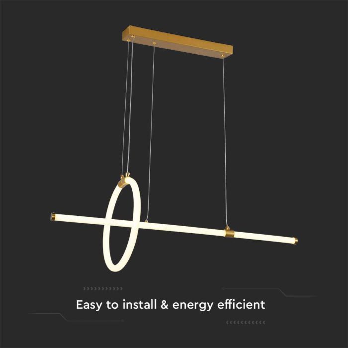 V-TAC Lámpara de Techo de Diseño - IP20 - Oro Pintado - 16W - 1820 Lumens - 3000K-extra-4.webp