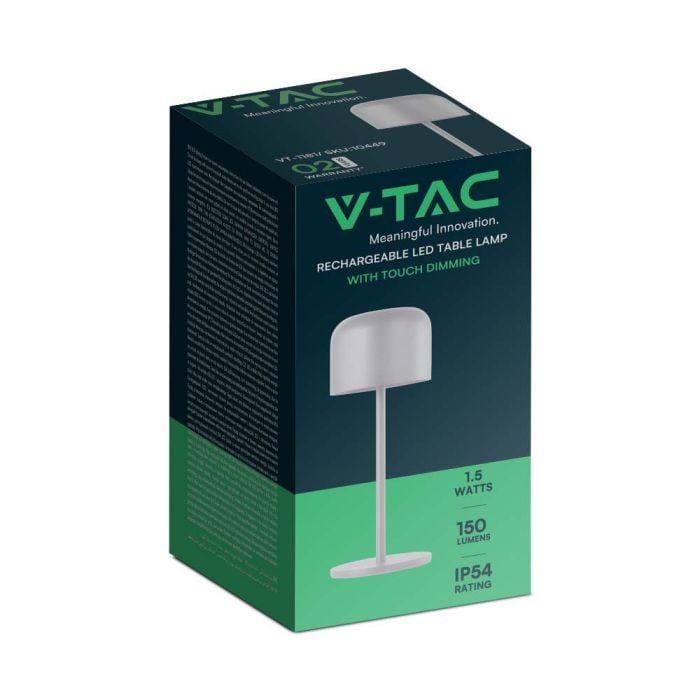 V-TAC Lámpara de mesa de carga inalámbrica - IP54 - 2W - 200 Lúmenes - 3000K-extra-7.webp